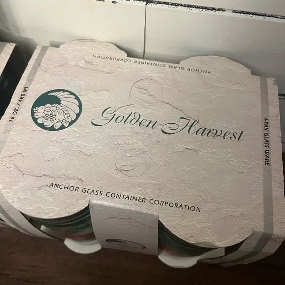 Set of 16 Vintage Anchor Hocking Golden Harvest Glass Tumblers-Watermelon Design - Picture 2 of 4